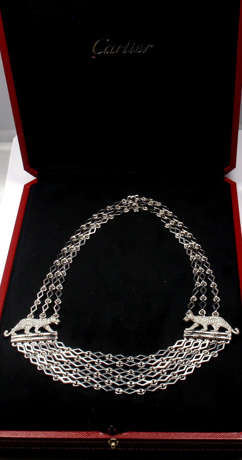 Cartier Panthère Panther Diamond Gold Necklace 4