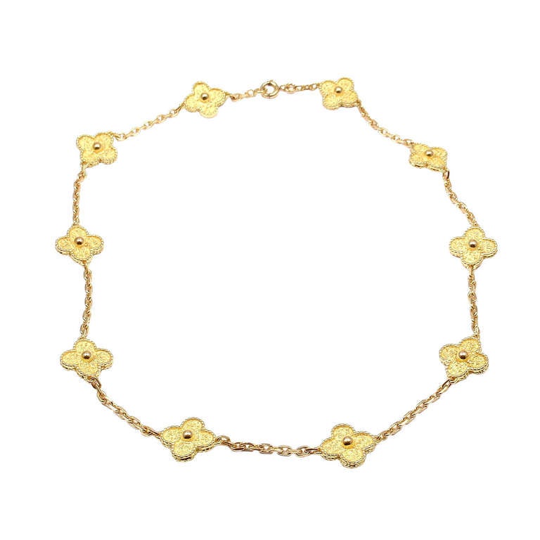 Van Cleef & Arpels // 18K Yellow Gold Vintage Alhambra Necklace