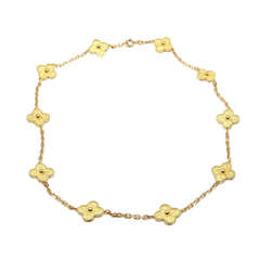 VAN CLEEF & ARPELS Retro Alhambra 10 Motif Yellow Gold Necklace