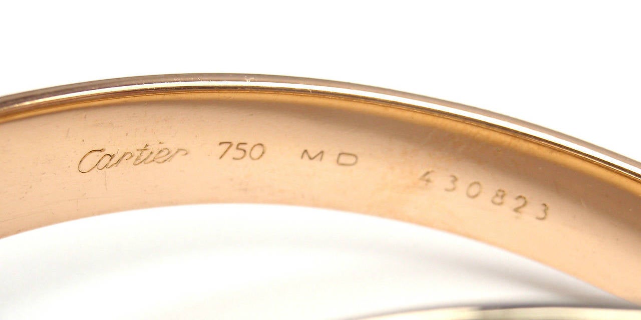 Women's Cartier Trinity Rolling Large Model Tri-Colored Gold Bangle Bracelet