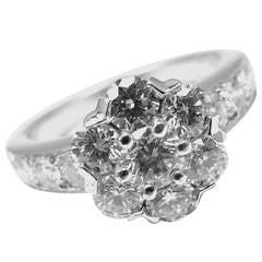 Van Cleef & Arpels Diamond White Gold Large Model Fleurette Flower Ring