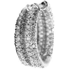 Sonia B. Bitton White Gold Diamond Hoop Earrings