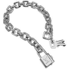 Louis Vuitton White Gold Charm Large Link Bracelet