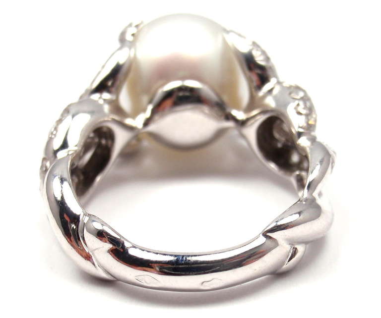 Modern Chanel Comete White Gold Large Pearl Diamond Ring