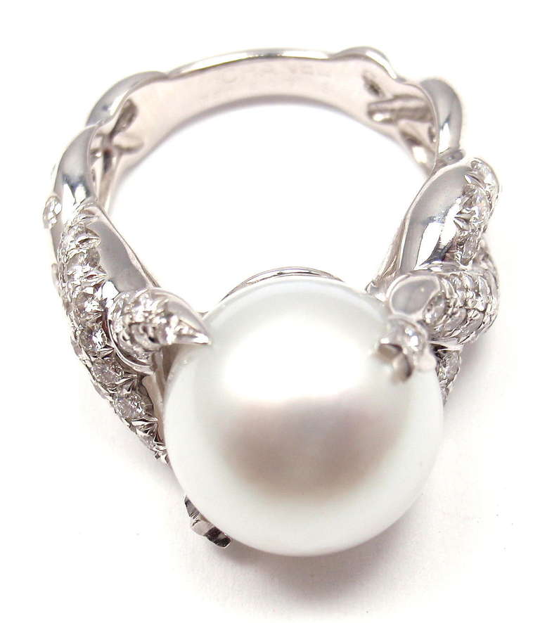Chanel Comete White Gold Large Pearl Diamond Ring 1