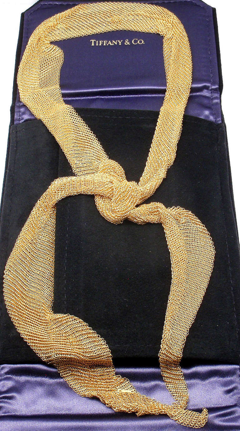 Tiffany & Company Elsa Peretti Yellow Gold Mesh Scarf Necklace 38
