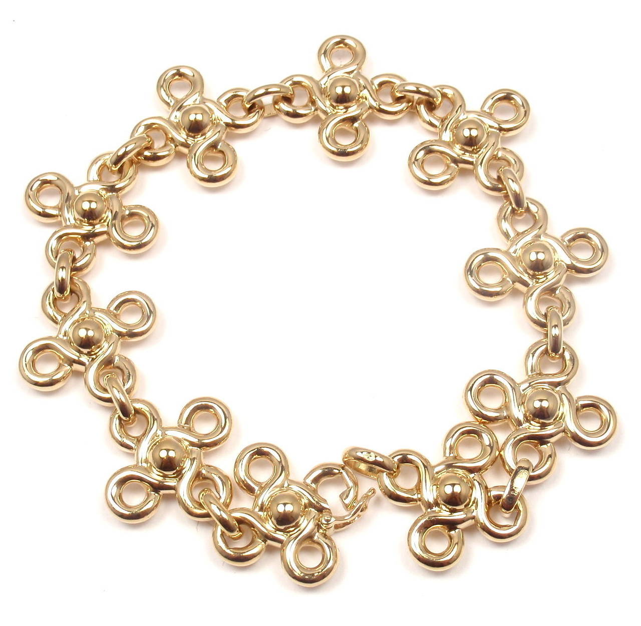 18k Yellow Gold Diamond Bracelet by Chanel. 
With 10 Diamonds, totaling 2.50ctw. VS Clarity H color. 
This bracelet comes with original Chanel box.

Details:
Width: 17mm
Weight: 38.6 grams
Stamped Hallmarks: Chanel 750 1A444
*Free Shipping