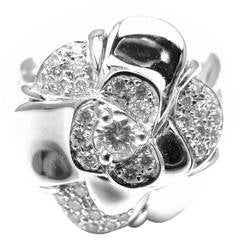 Chanel Camelia Diamond Gold Flower Ring 3