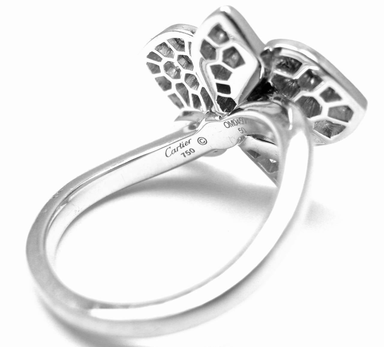  Cartier Caresse D'orchidées Orchid Flower Diamond Gold Cocktail Ring Pour femmes 