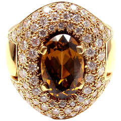 HERMES Diamond Imperial Topaz Yellow Gold Ring