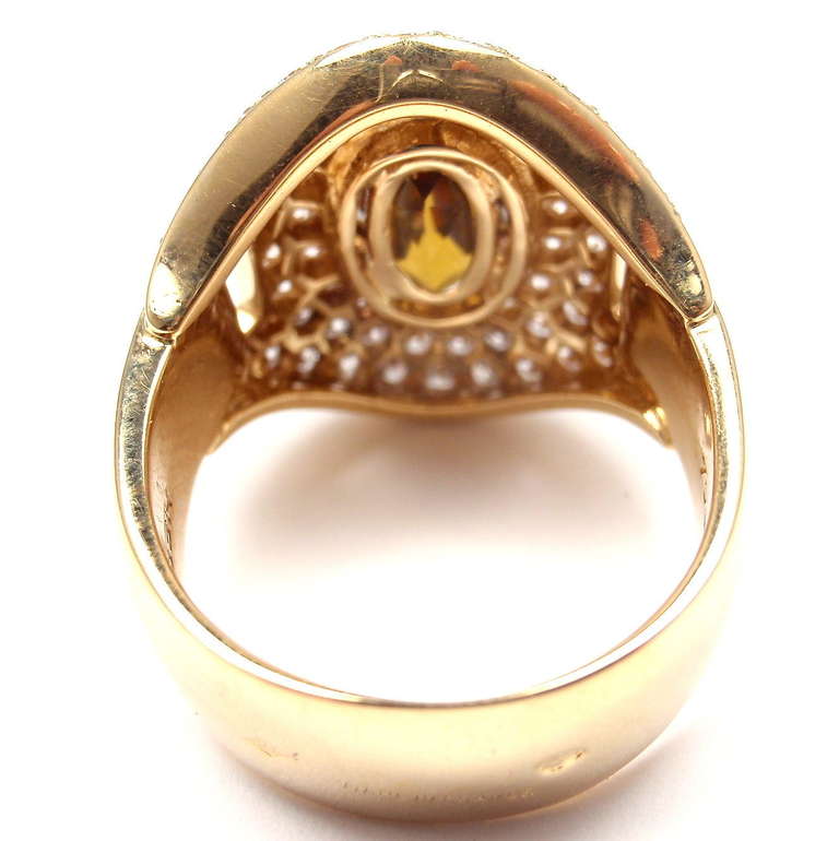 Women's HERMES Diamond Imperial Topaz Yellow Gold Ring