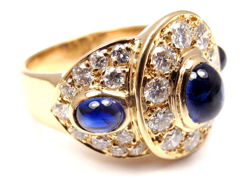 Women's Van Cleef & Arpels Sapphire Diamond Yellow Gold Ring