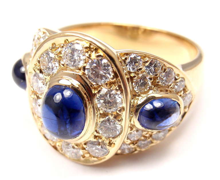 Van Cleef & Arpels Sapphire Diamond Yellow Gold Ring 1