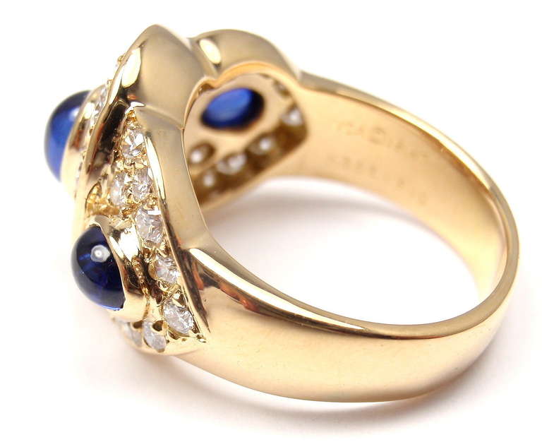 Van Cleef & Arpels Sapphire Diamond Yellow Gold Ring 2