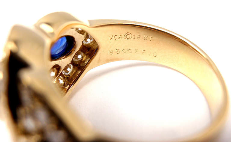 Van Cleef & Arpels Sapphire Diamond Yellow Gold Ring 3