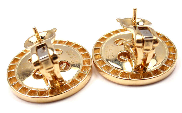 Van Cleef & Arpels Diamond Button Yellow Gold Earrings 4