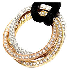Cartier Trinity Diamond Medium Multi Color Gold Drop Necklace