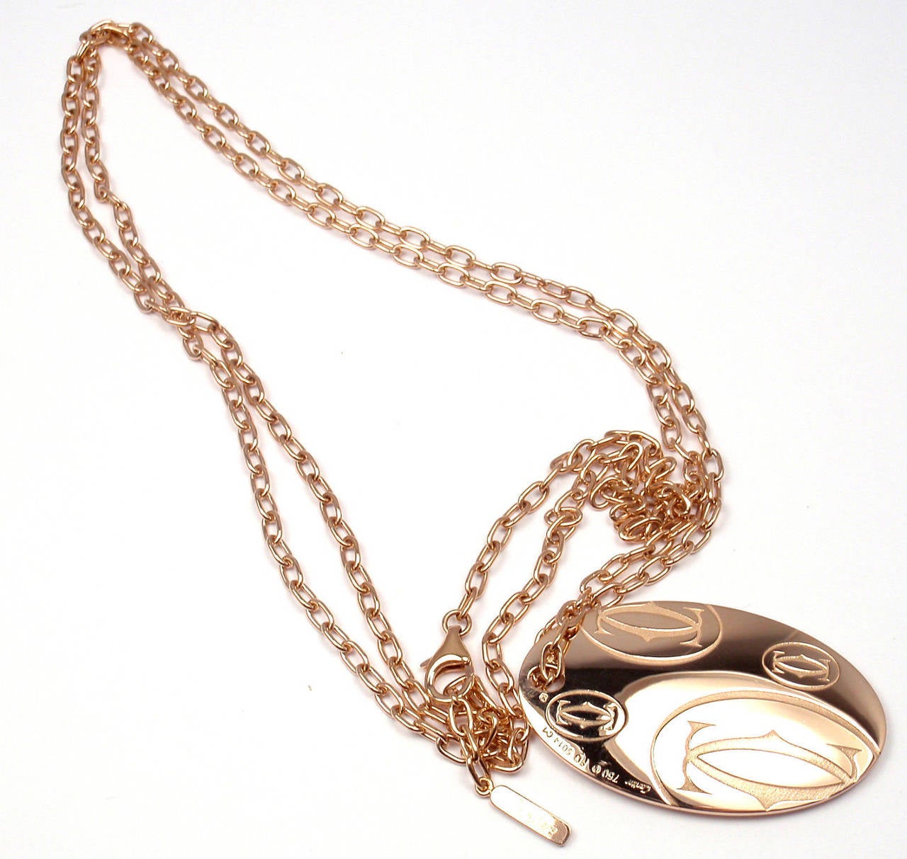 Cartier Large Oval Logo Double C Pendant 32