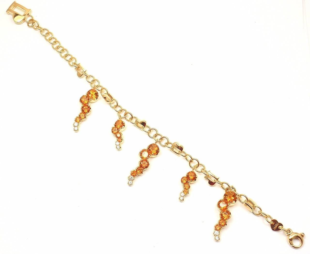 Pasquale Bruni Ray Sun Citrine Diamond Gold Link Bracelet 1