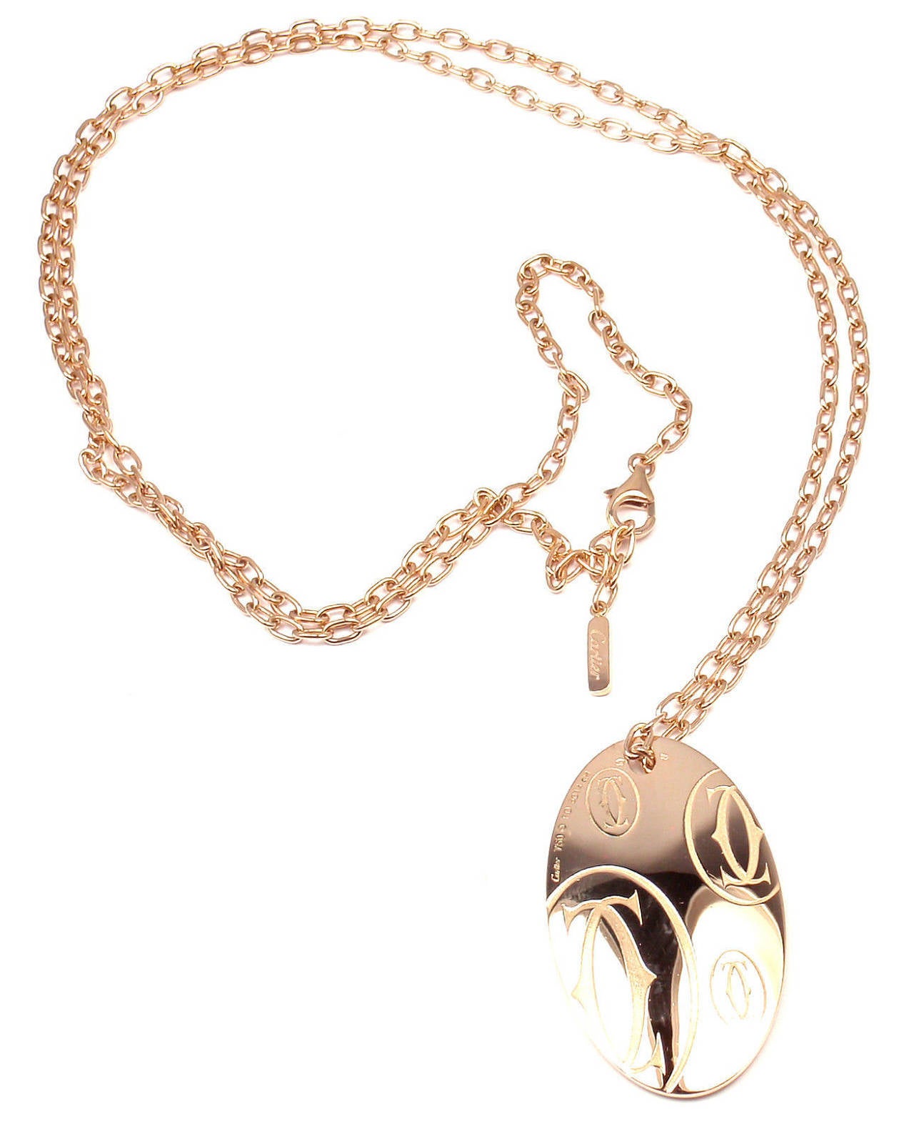 Cartier Large Oval Logo Double C Pendant 32