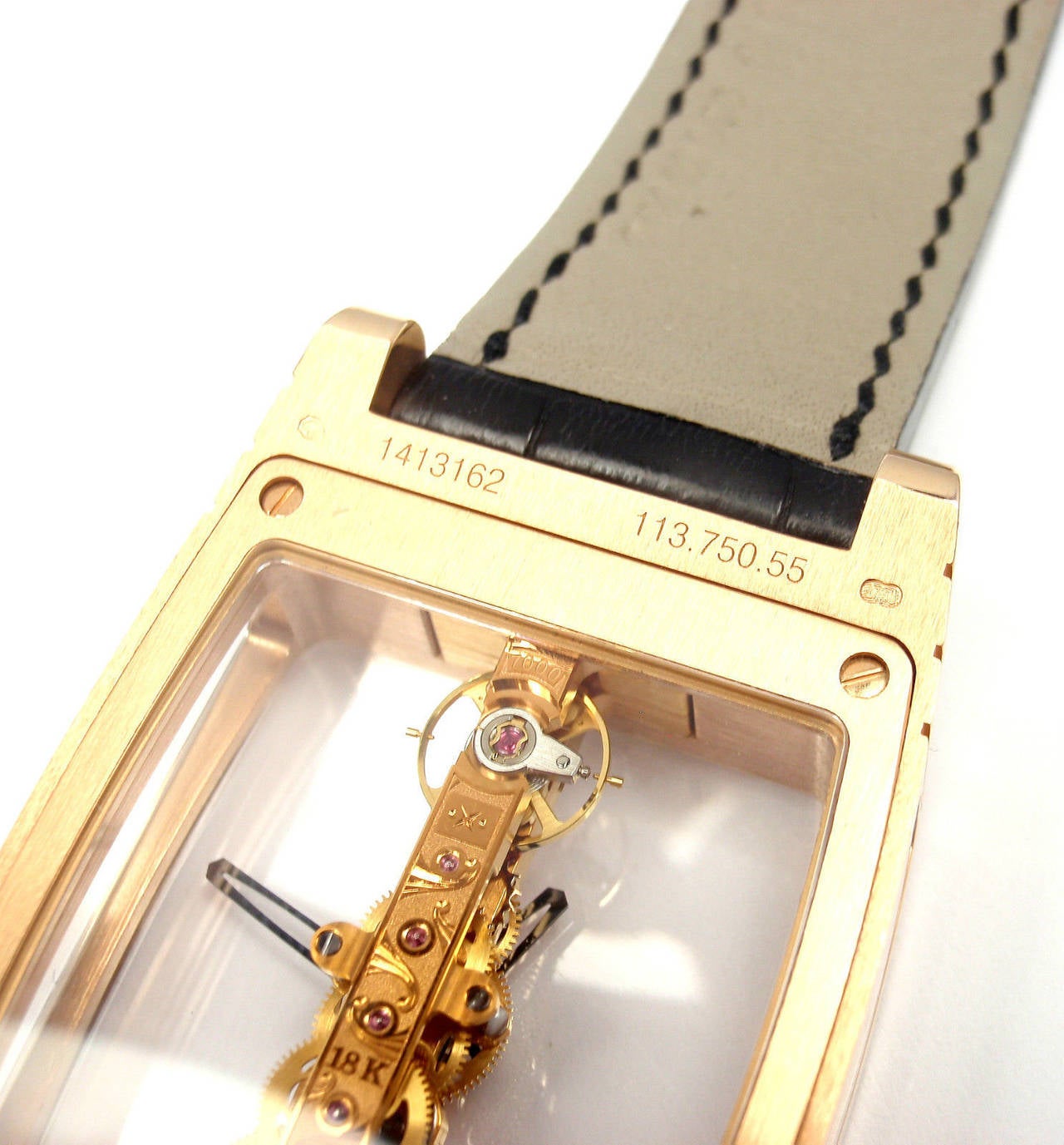 Corum Rose Gold Golden Bridge Wristwatch Ref 113.750.55 4