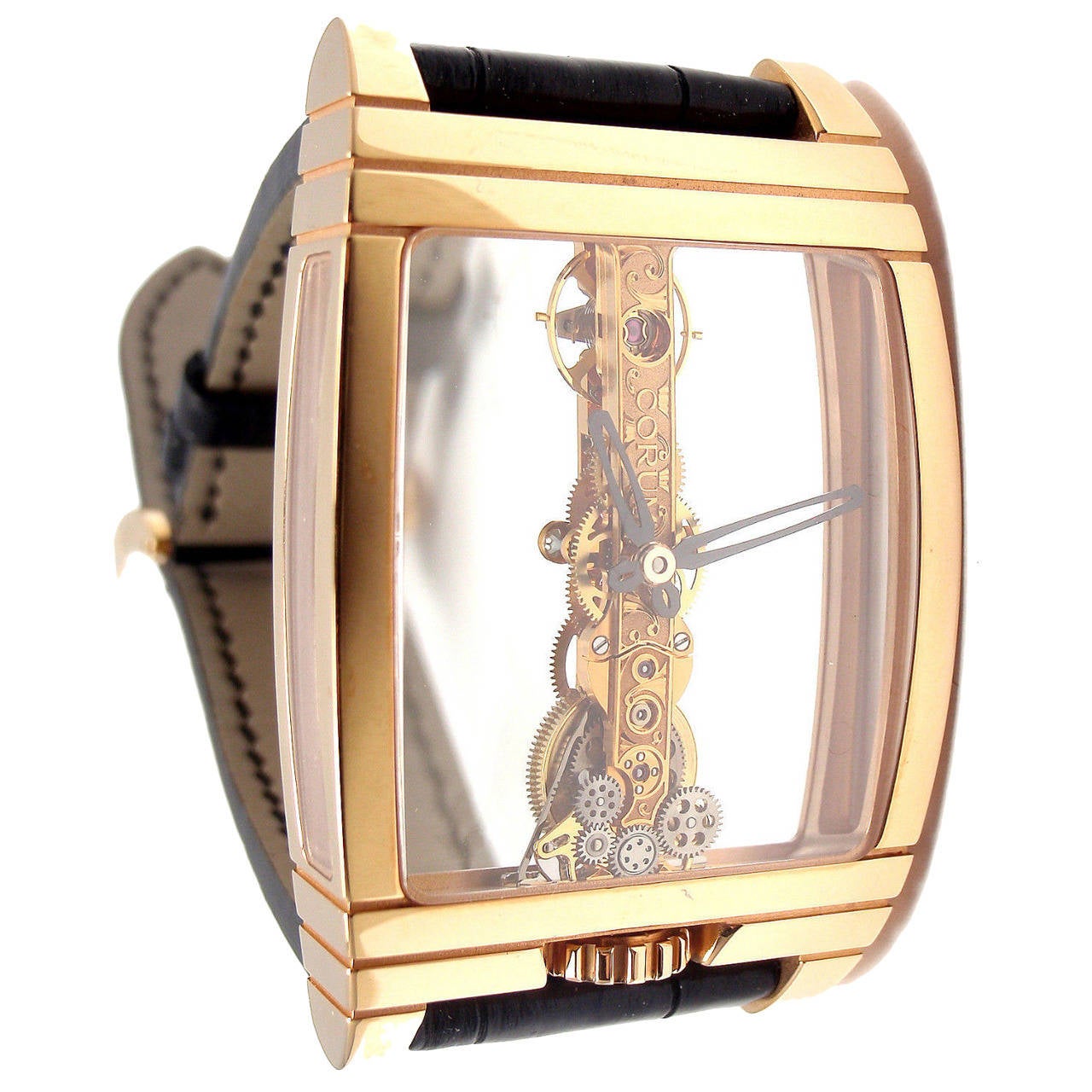 Corum Rose Gold Golden Bridge Wristwatch Ref 113.750.55
