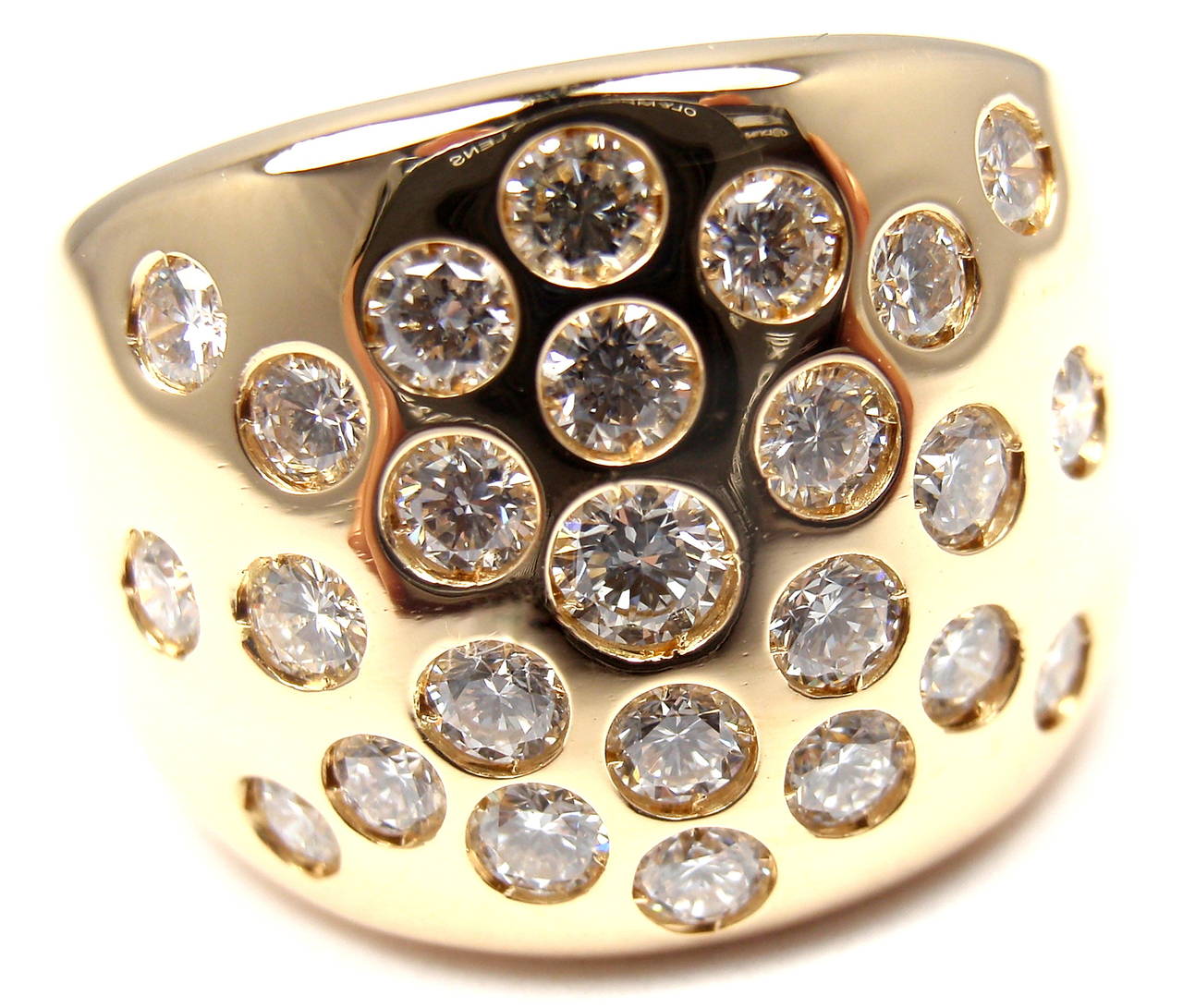 Bague cocktail Hermes en or et diamants