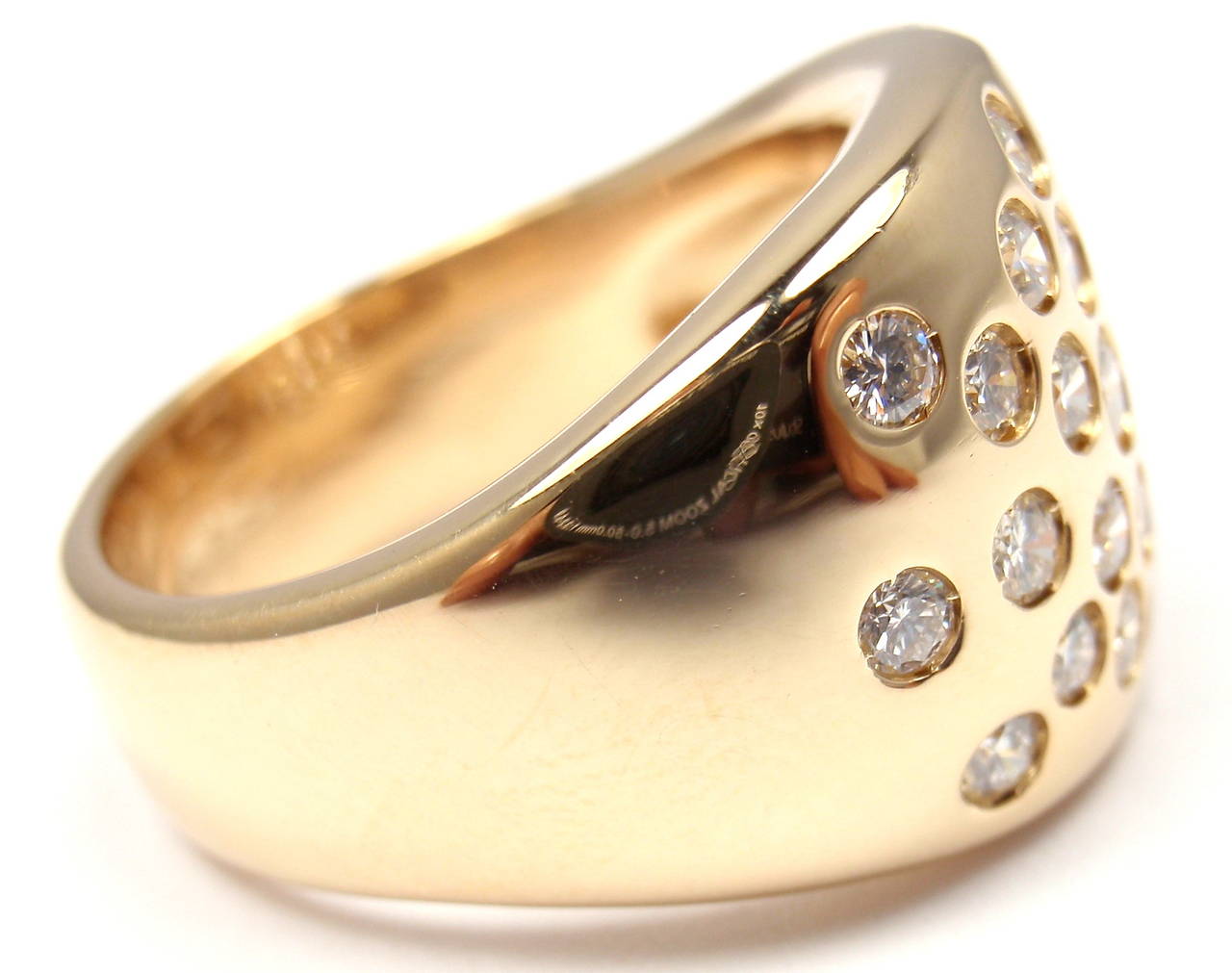 Hermes Diamond Gold Cocktail Ring In New Condition In Holland, PA