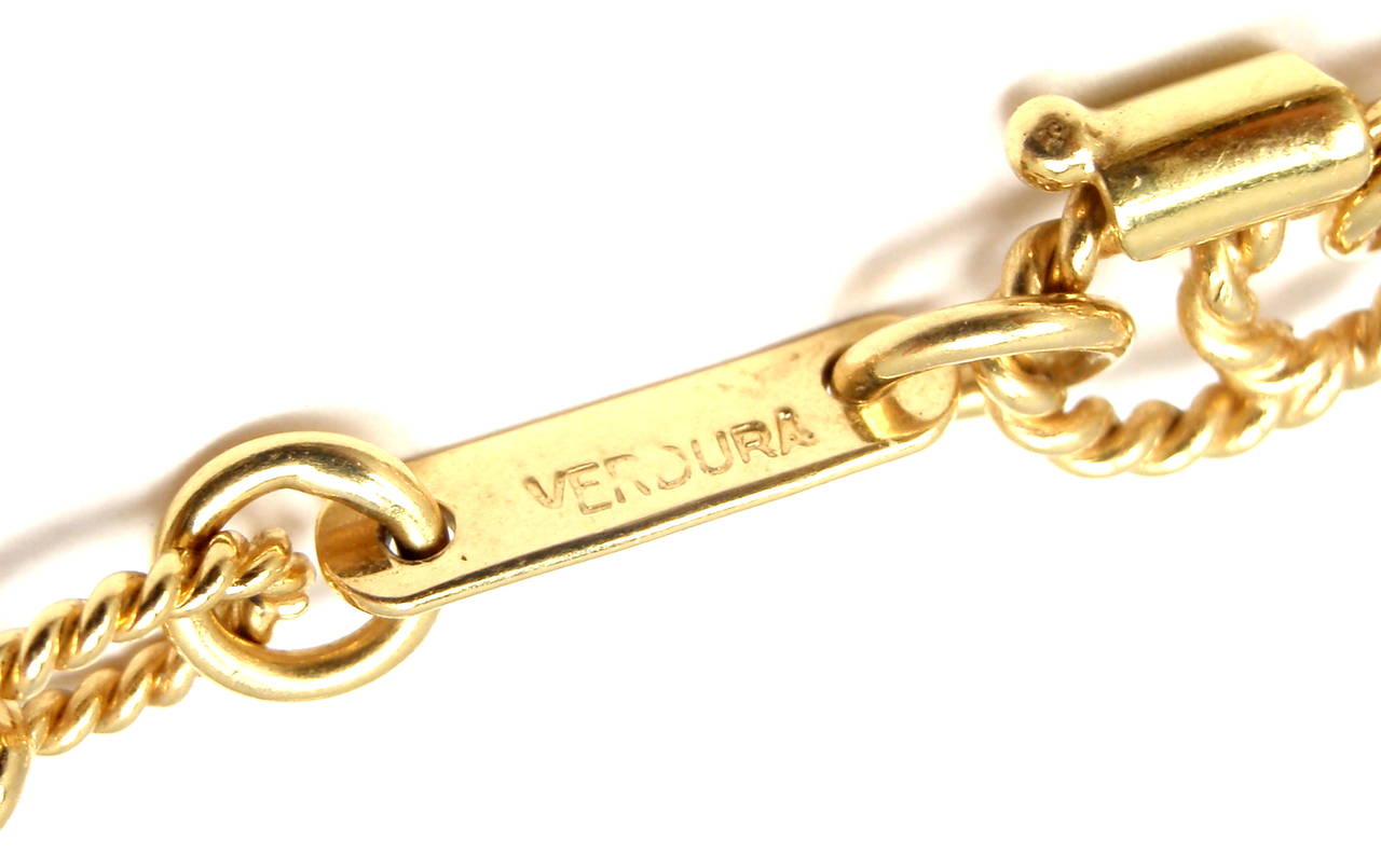 Women's Verdura Rock Crystal Bubbles Gold Station Necklace