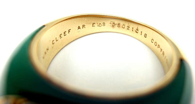 Women's Van Cleef & Arpels Chalcedony Diamond Yellow Gold Ring