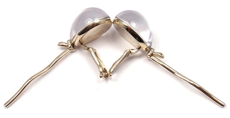 VHERNIER Diamond Quartz Palloncini Balloon White Gold Earrings In New Condition In Holland, PA