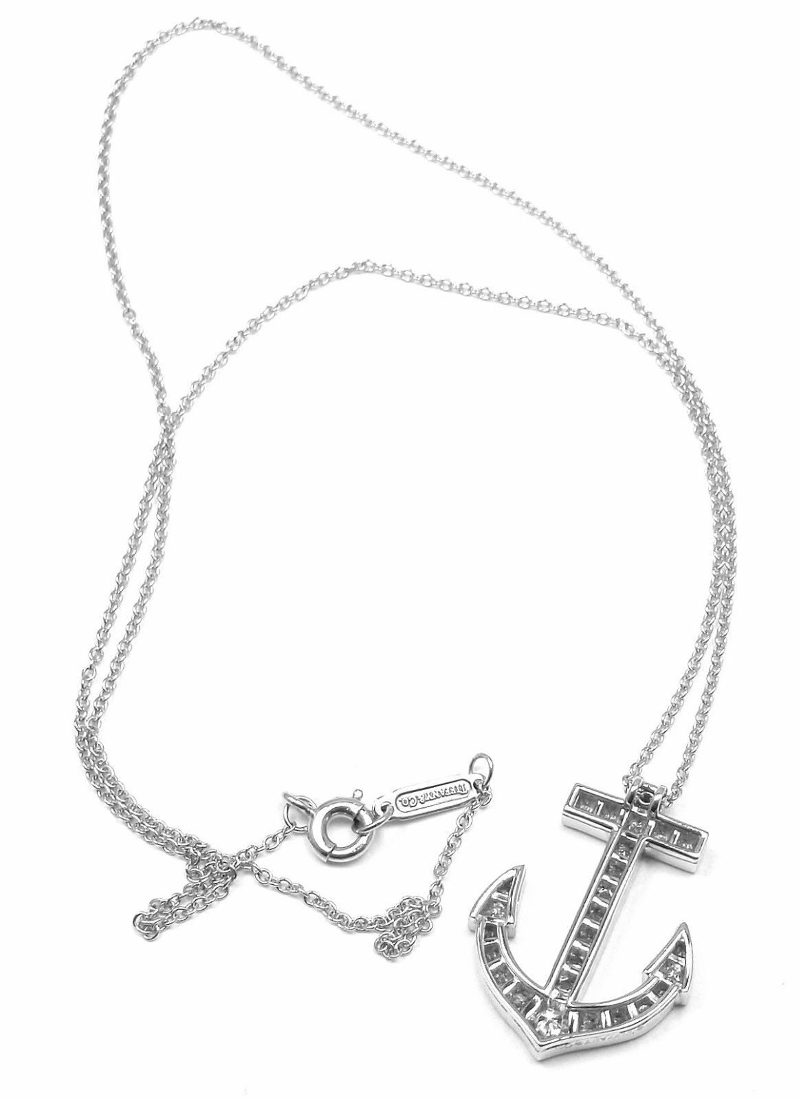 tiffany diamond anchor necklace