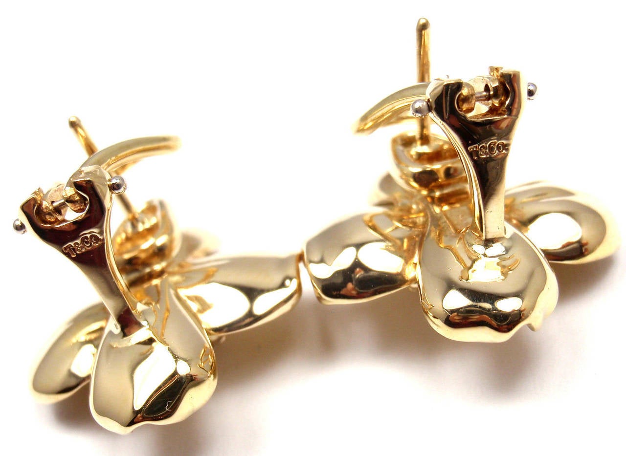 Tiffany and Co. Diamond Gold Dogwood Flower Drop Earrings at 1stDibs ...