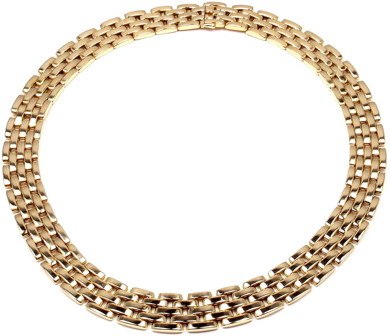 cartier maillon panthere five row yellow gold necklace