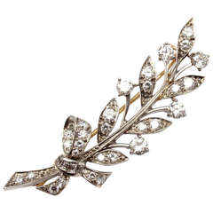 Tiffany & Co. Art Deco Branch Diamond Palladium Pin Brooch