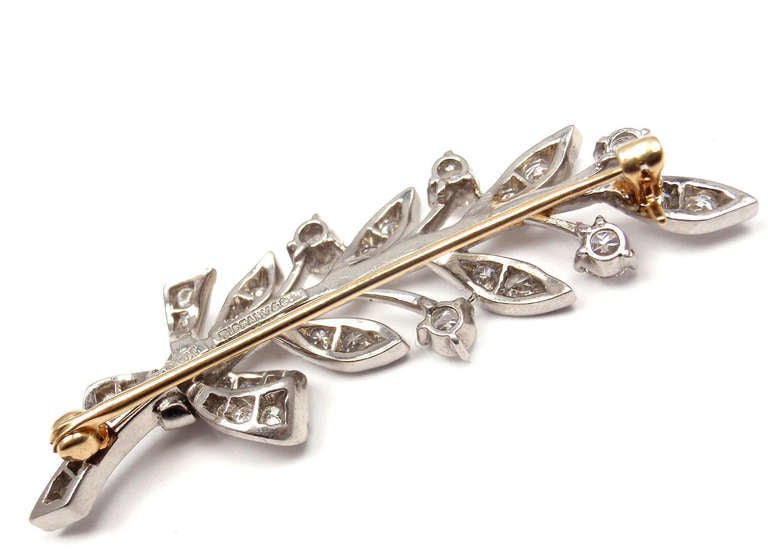 Tiffany & Co. Art Deco Branch Diamond Palladium Pin Brooch 3