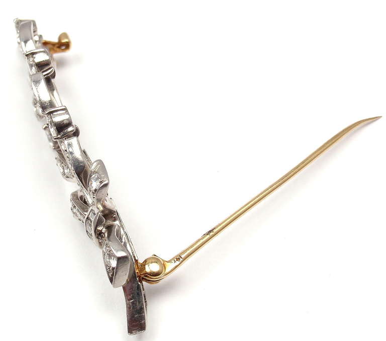 Women's Tiffany & Co. Art Deco Branch Diamond Palladium Pin Brooch