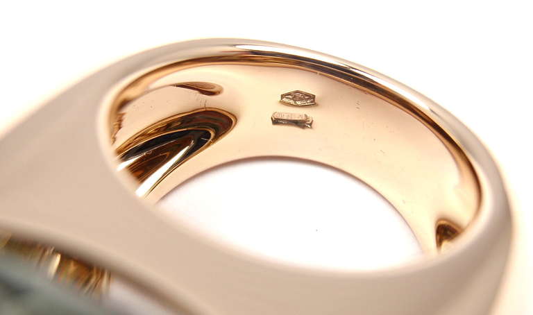 Pomellato Pin Up Prasiolite Lemon Quartz Garnet Diamond Gold Ring In New Condition In Holland, PA