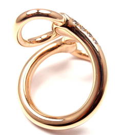 Hermes - Nausicaa Croisee - Grande bague en or rose avec diamants