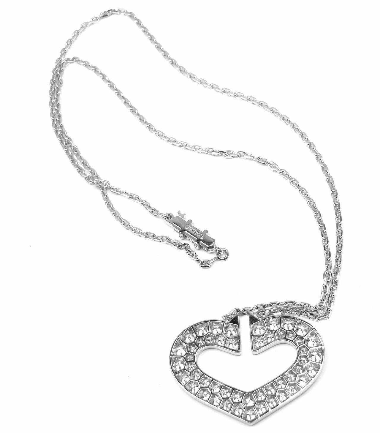 Cartier Large Diamond Heart White Gold Necklace 2