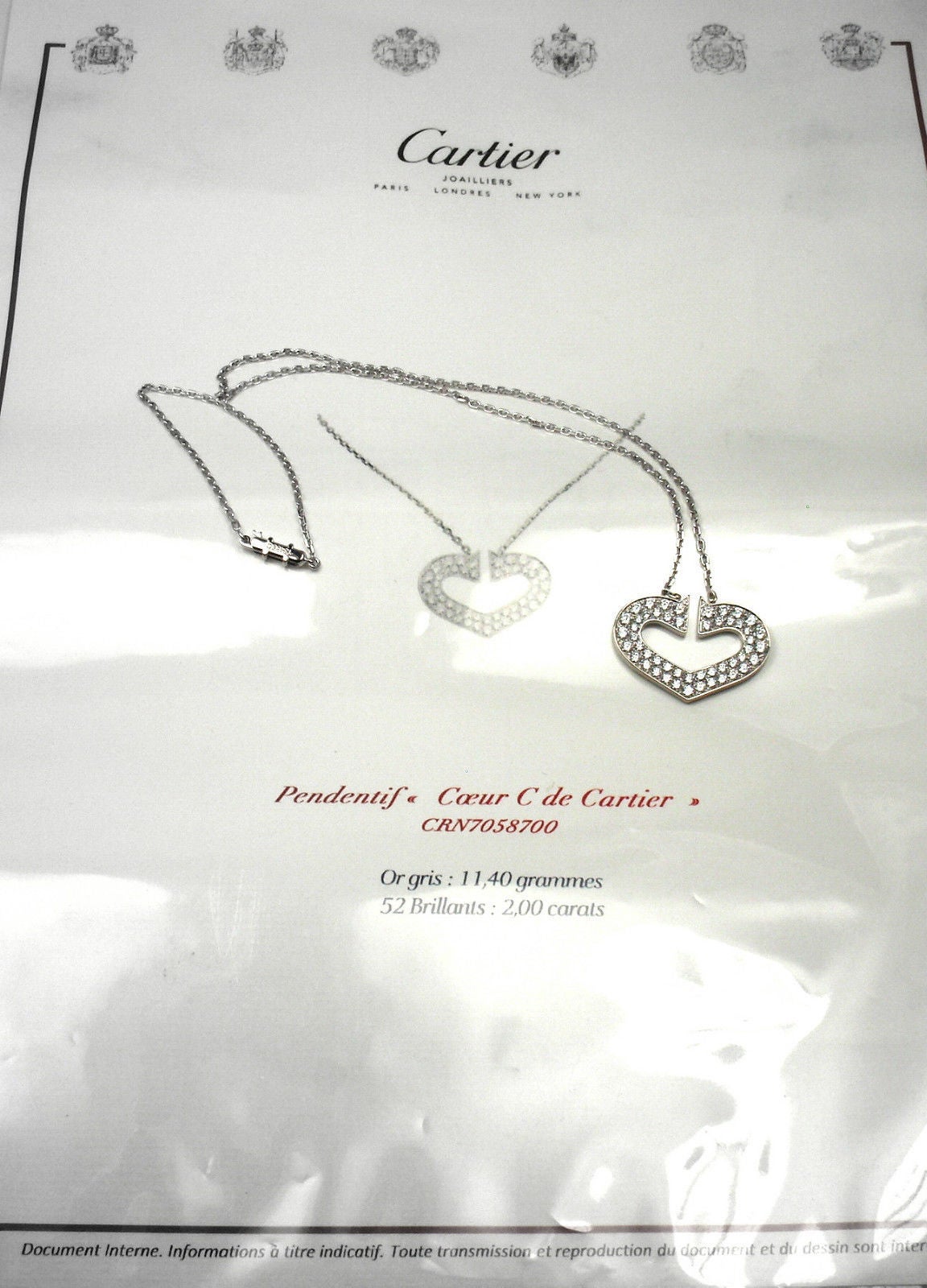 Cartier Large Diamond Heart White Gold Necklace 3