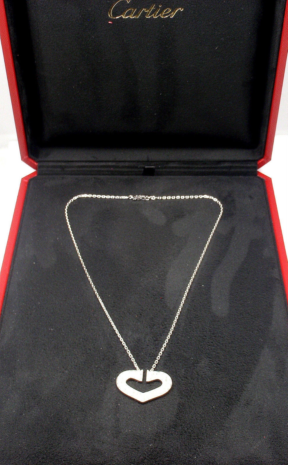 Cartier Large Diamond Heart White Gold Necklace 4