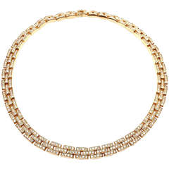 Cartier Maillon Panthere Diamond Yellow Gold Necklace