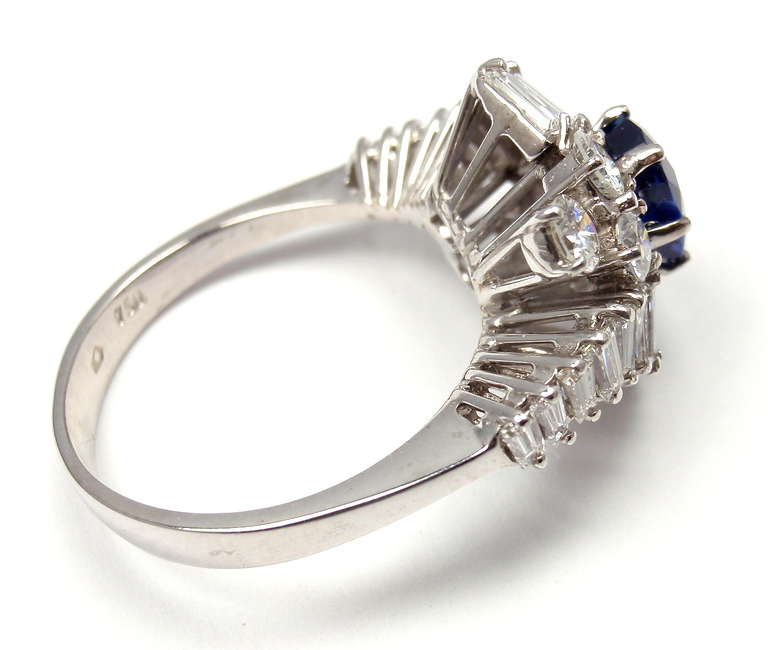 BULGARI Diamond Sapphire White Gold Ring In New Condition In Holland, PA