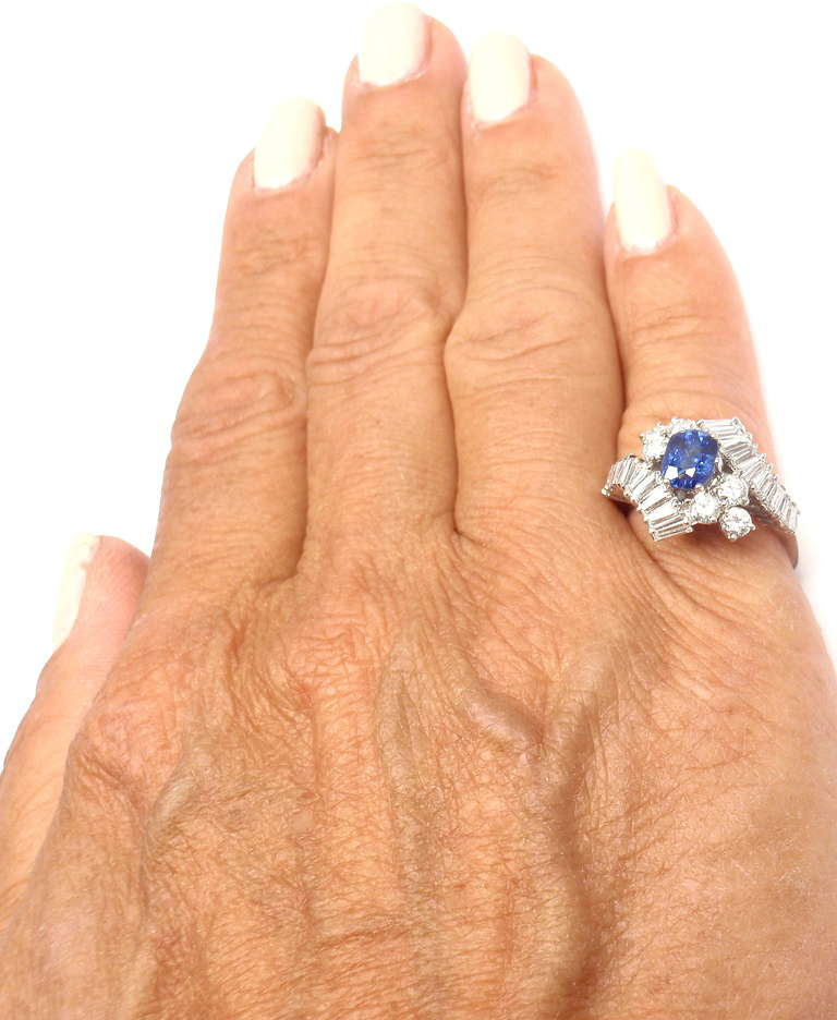 BULGARI Diamond Sapphire White Gold Ring 4