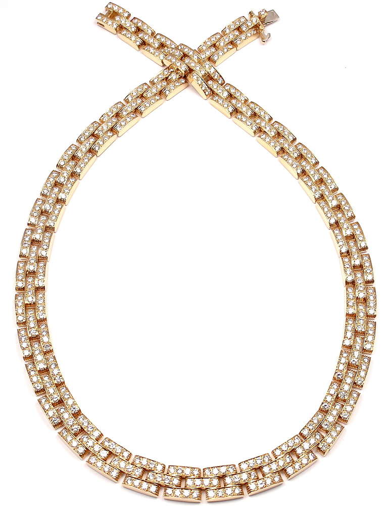 Women's Cartier Maillon Panthere Diamond Yellow Gold Necklace