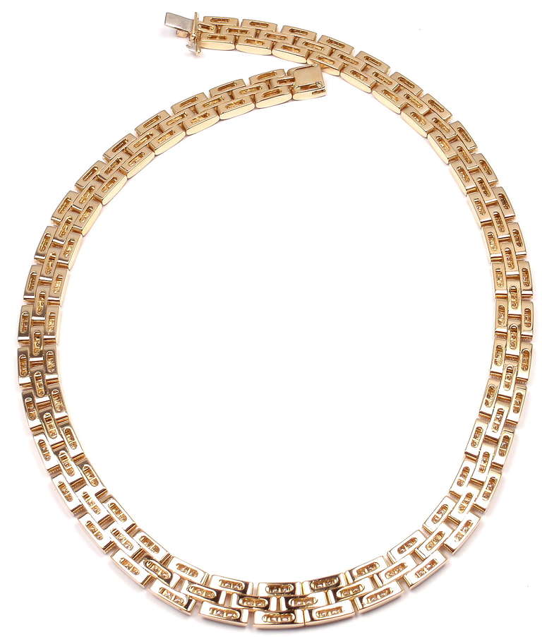 Cartier Maillon Panthere Diamond Yellow Gold Necklace 2