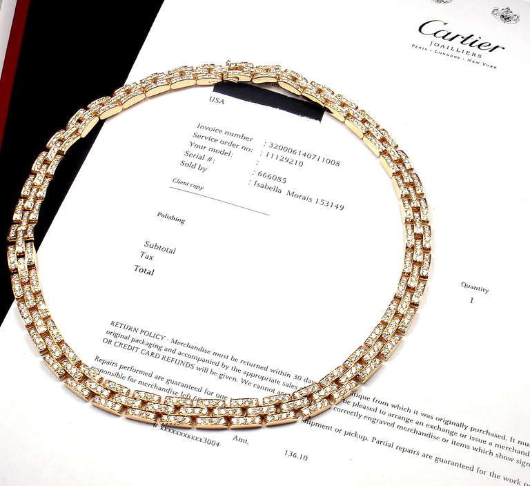 Cartier Maillon Panthere Diamond Yellow Gold Necklace 3