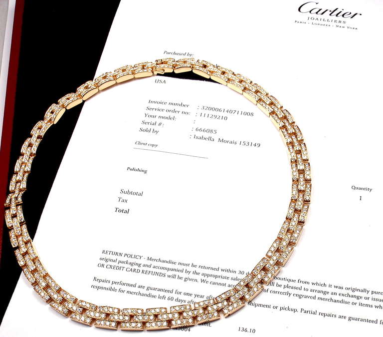 Cartier Maillon Panthere Diamond Yellow Gold Necklace 4