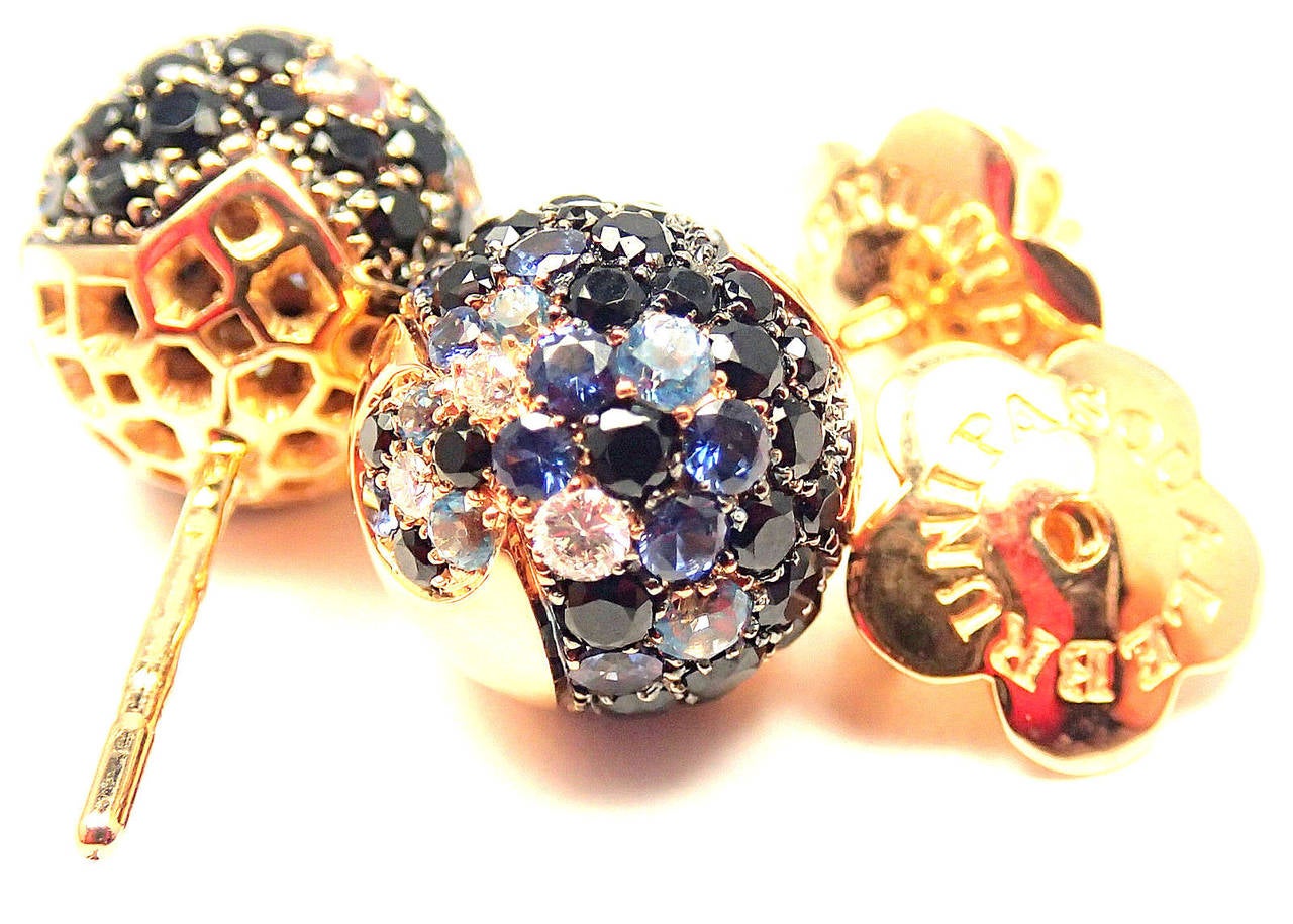 Women's Pasquale Bruni Sogni D'Oro Sapphire Diamond Gold Stud Earrings